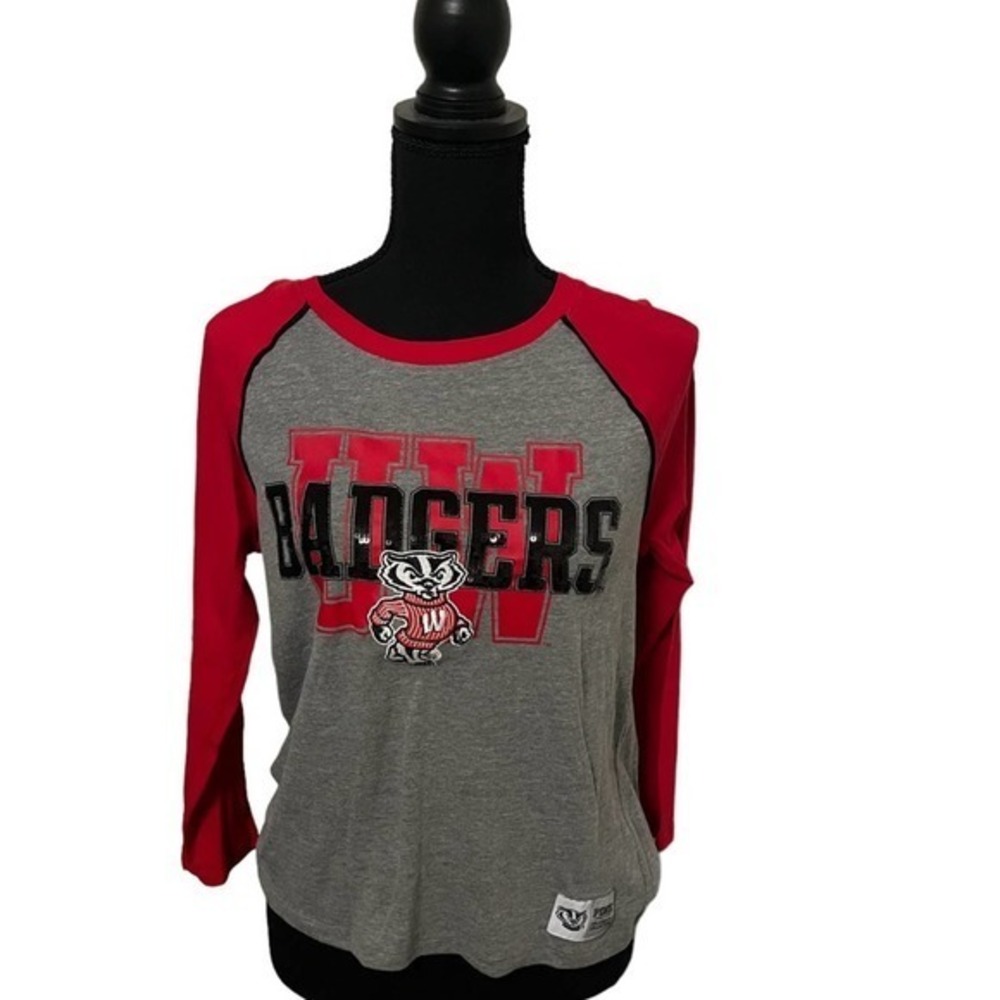 Victoria Secret Badgers Logo Sequin Baseball T Size Medium
